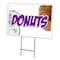 Signmission Donuts1 Yard Sign & Stake outdoor plastic coroplast window, C-1216-DS-Donuts1 C-1216-DS-Donuts1 - alternate 1